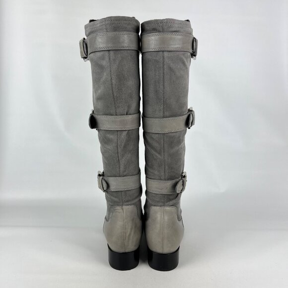 Cole Haan Womens Air Avalon Tall Riding Boots Gray Suede Buckles size 7 - Picture 4 of 16